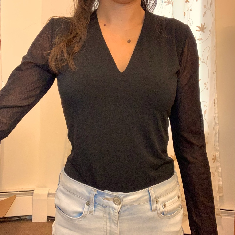 INC black long sleeve top